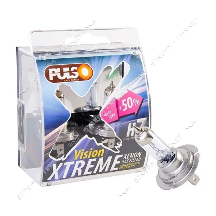 Лампа галогенная Pulso H7/PX26D 12v 55w plus 50% X-treme Vision/c/box                               