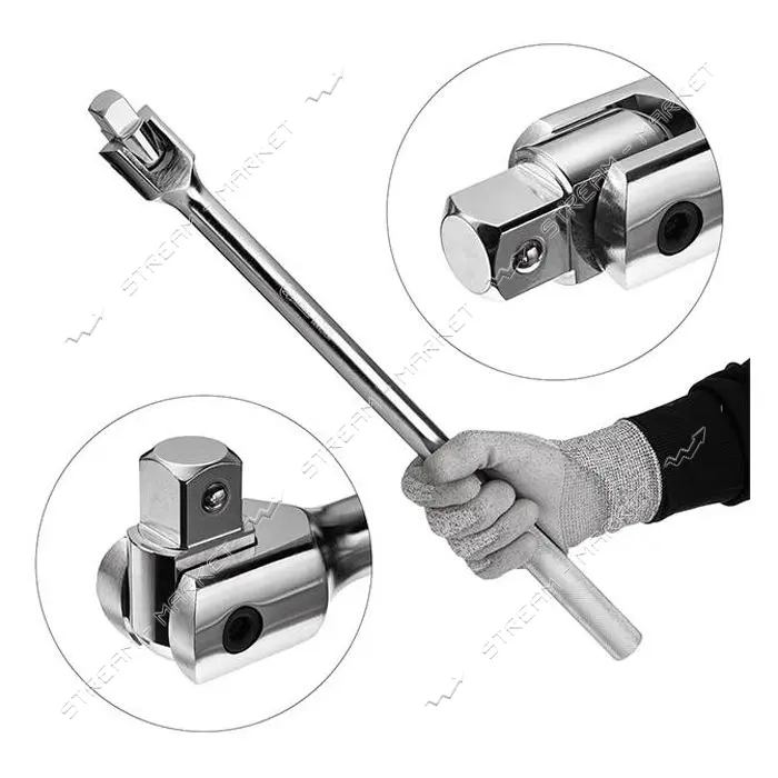 Вороток с шарниром Intertool ET-1037 3/4" 480мм                                                     