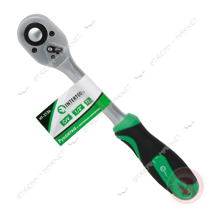 Рукоятка с трещоточной головкой Intertool HT-2126 1/2" 72 зуба Cr-V