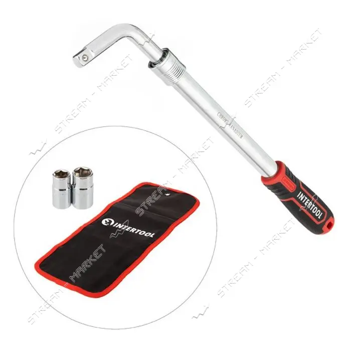 Ключ баллонный Intertool HT-1601 телескопический 1/2" 17/19 21/23мм Cr-V чехол STORM
