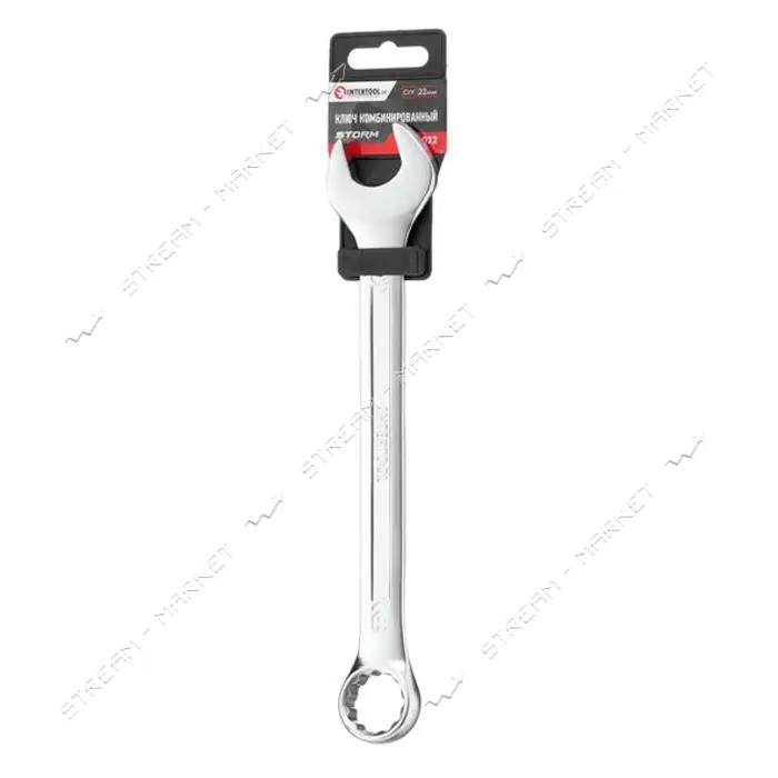 Ключ комбинированный Intertool XT-1022 22мм Cr-V покрытие сатин-хром