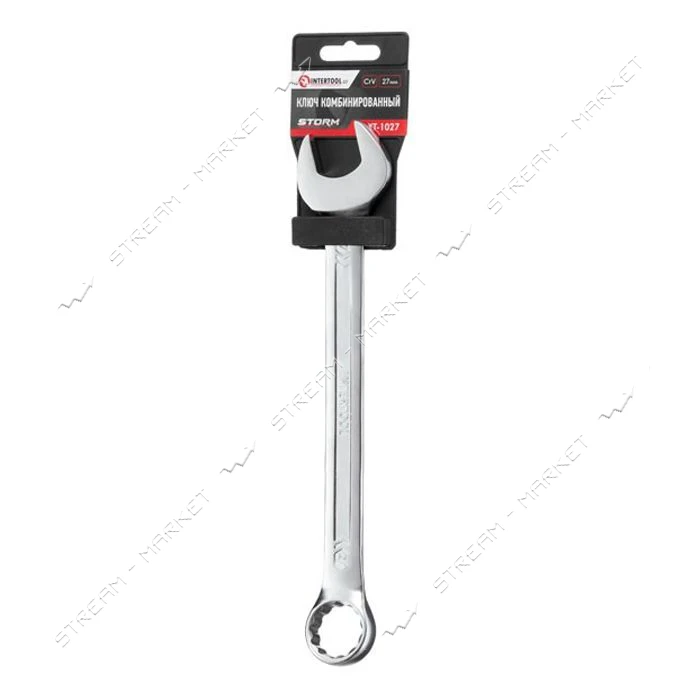 Ключ комбінований Intertool XT-1027 27мм Cr-V покриття сатин-хром                                   