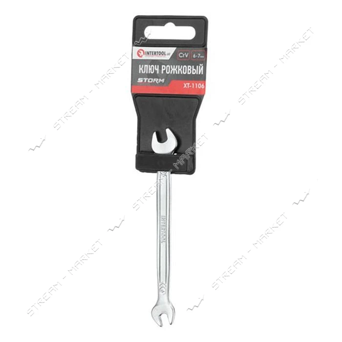 Ключ рожковый Intertool XT-1106 6-7мм Cr-V покрытие сатин-хром                                      