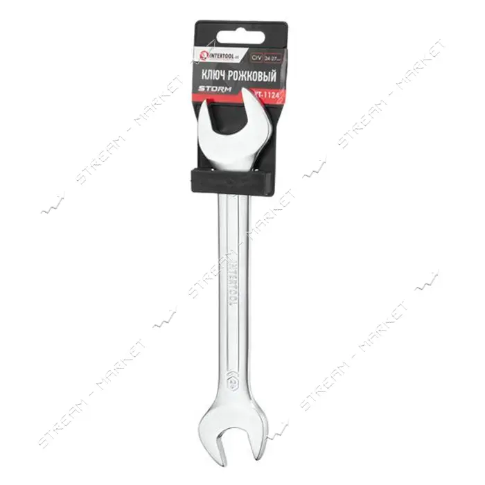 Ключ рожковый Intertool XT-1124 24-27мм Cr-V покрытие сатин-хром