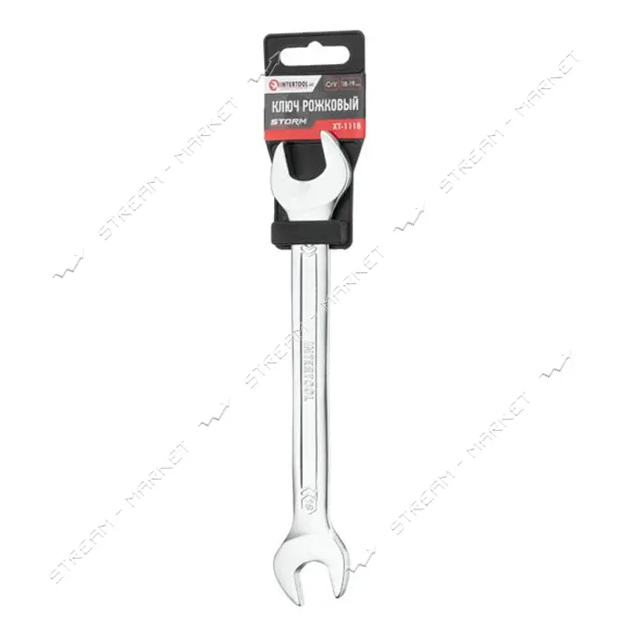 Ключ рожковый Intertool XT-1118 18-19мм Cr-V покрытие сатин-хром