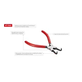 Щипцы для снятия стопорных колец Intertool HT-7012 изогнутые на сжиме 180мм