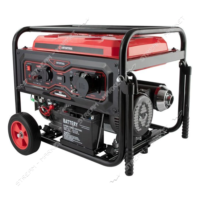 Генератор бензиновый/газовый Intertool DT-1158 STORM 5/5.5кВт 220В 25л  электро плюс ручной         