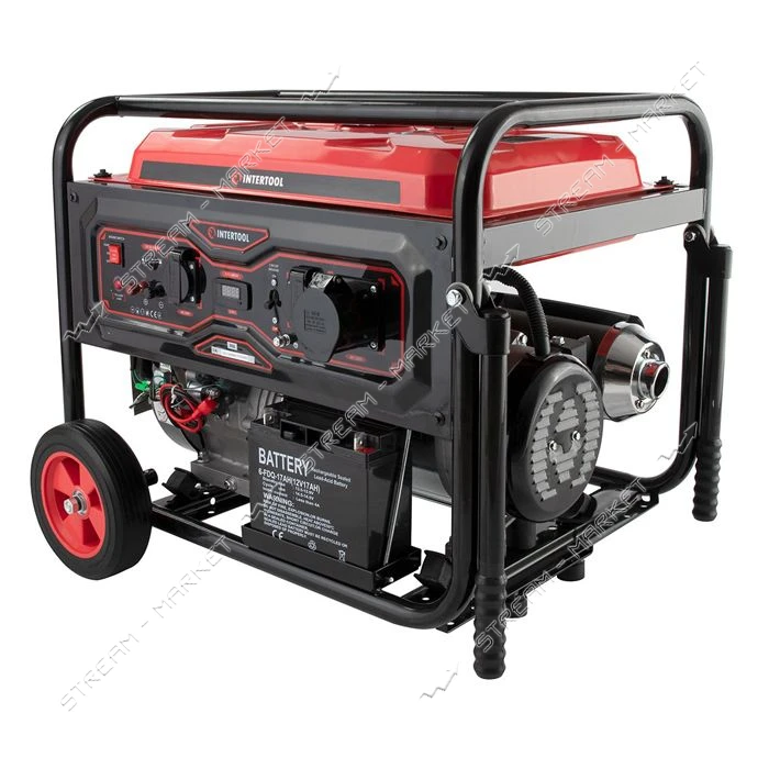 Генератор бензиновый Intertool DT-1176 STORM 7/7.5кВт 220/380В 25л электро плюс ручной запуск       