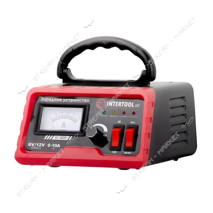 Зарядное Intertool AT-3020 6/12В регулировка силы тока 0-10А 230В                                   