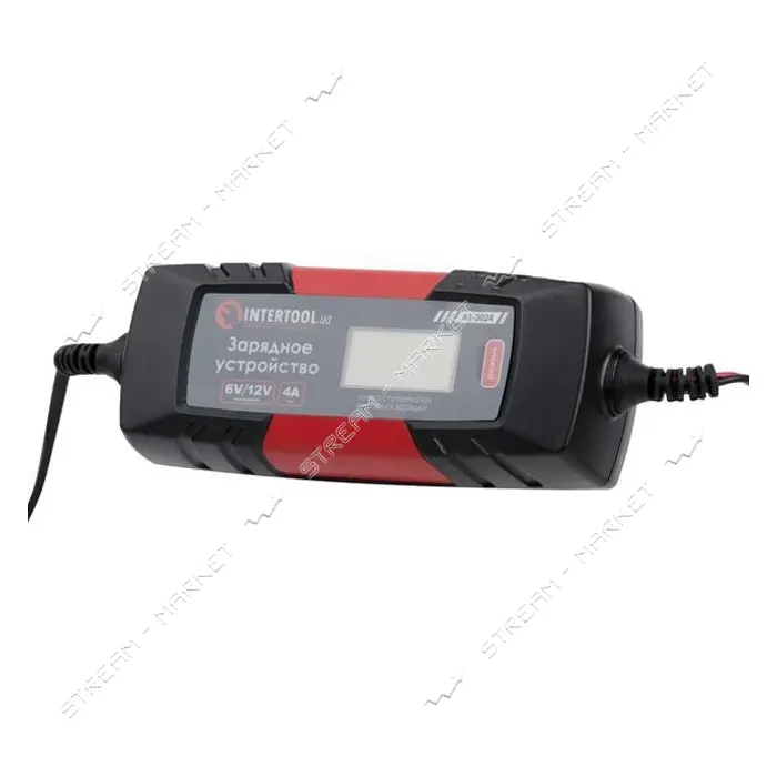 Зарядное устройство Intertool AT-3024 6/12В 4А 230В зимний режим зарядки плюс дисплей               