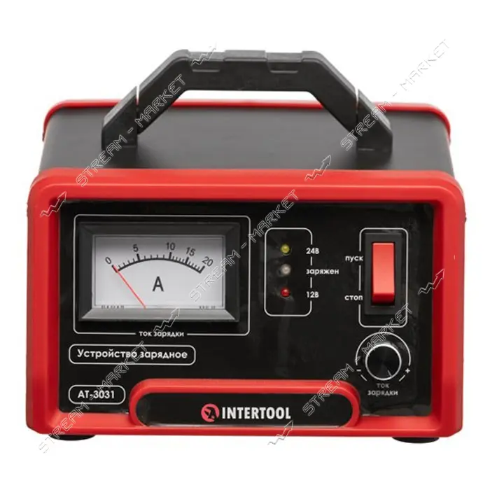 Устройство зарядное для аккумуляторов Intertool AT-3031 12/24В 0-10 А 6-150 Ач с микропроцессором