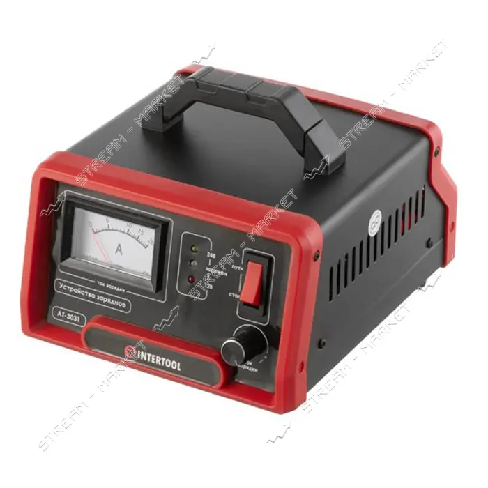 Устройство зарядное для аккумуляторов Intertool AT-3031 12/24В 0-10 А 6-150 Ач с микропроцессором