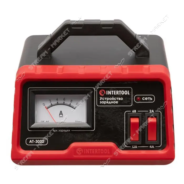 Устройство зарядное для аккумуляторов Intertool AT-3032 6/12В 2/4А 4-45 Ач с трансформатором        