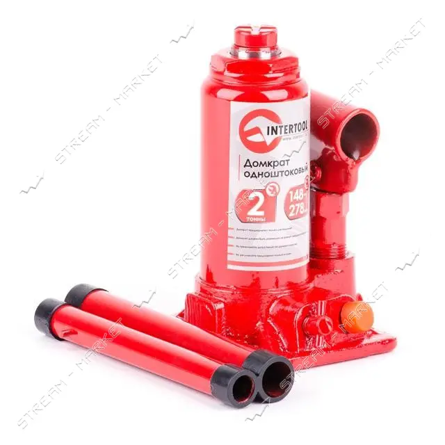 Домкрат столбик Intertool GT0021 одноштоковый 2т                                                    