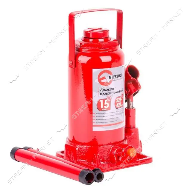 Домкрат столбик Intertool GT0027 одноштоковый 15т                                                   