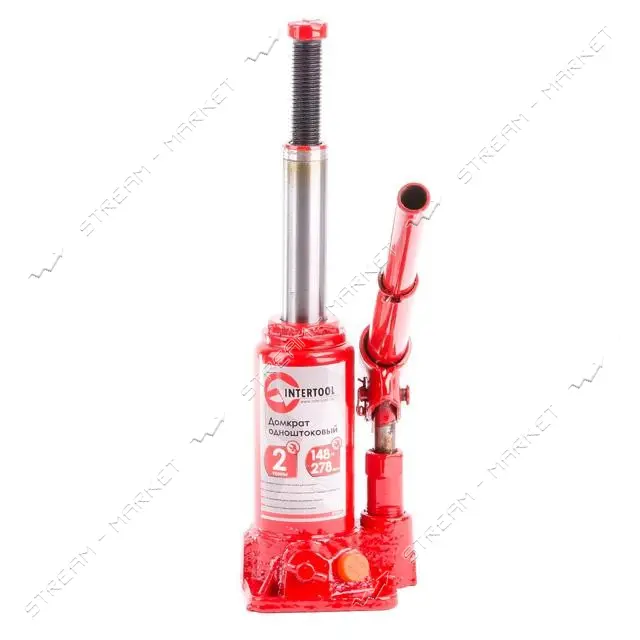 Домкрат столбик Intertool GT0051 одноштоковый 2т в чемодане                                         