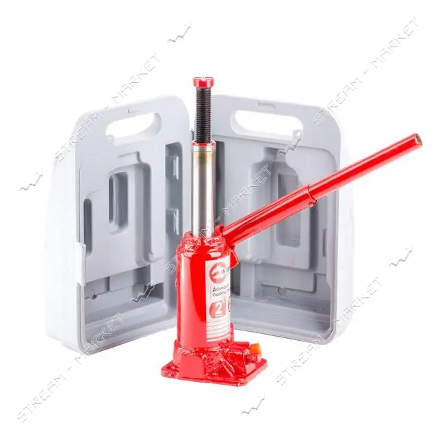 Домкрат столбик Intertool GT0051 одноштоковый 2т в чемодане                                         