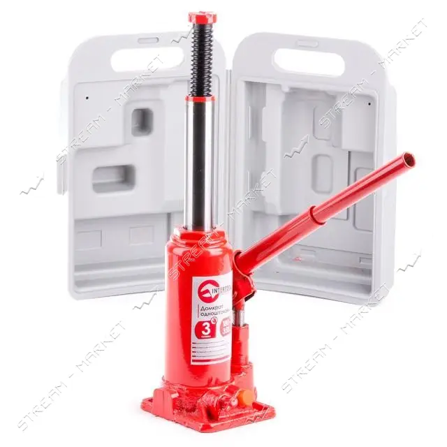 Домкрат столбик Intertool GT0052 одноштоковый 3т в чемодане