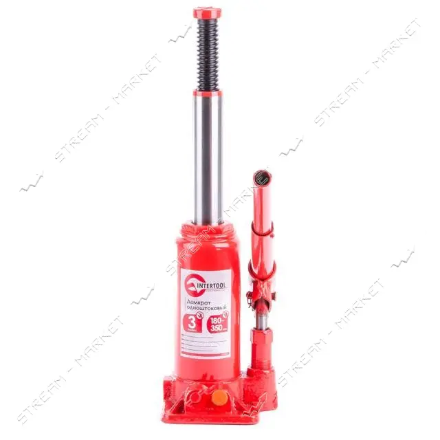 Домкрат столбик Intertool GT0052 одноштоковый 3т в чемодане