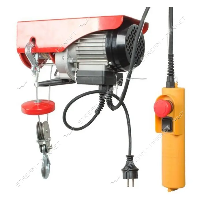 Лебедка электрическая Intertool GT1481 220/230В 500Вт 125/250кг трос 3мм 12м                        