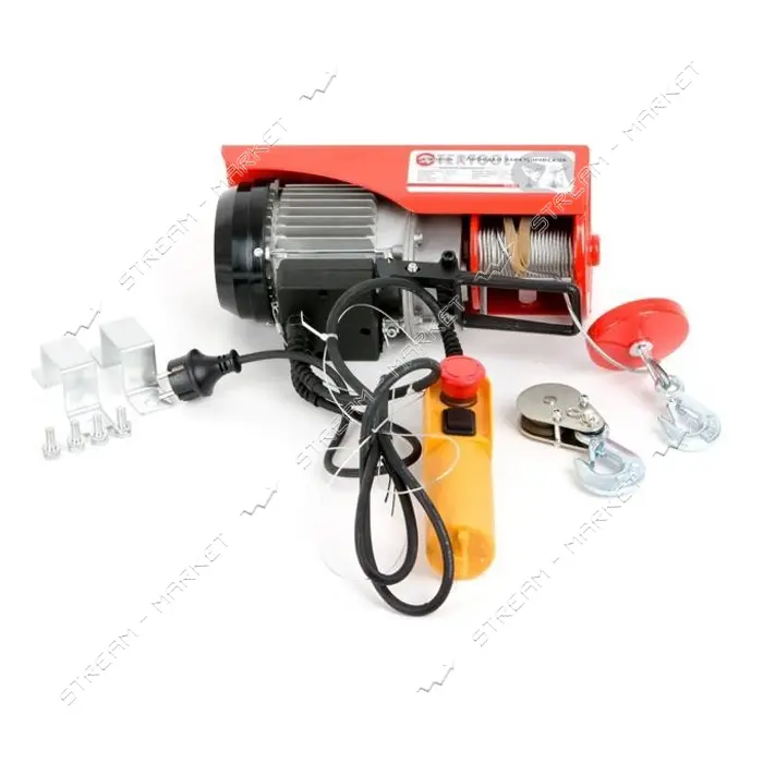 Лебедка электрическая Intertool GT1481 220/230В 500Вт 125/250кг трос 3мм 12м                        