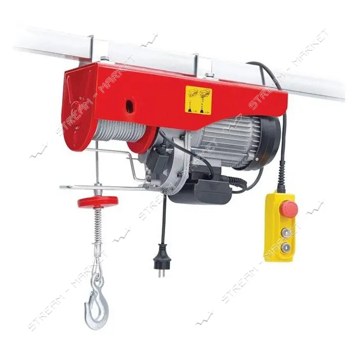 Лебедка электрическая Intertool GT1482 220/230В 900Вт 250/500кг трос 4.2мм 12м                      