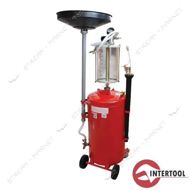 Установка вакуумная для слива масла Intertool GT2100 с предкамерой и воронкой 90л                   