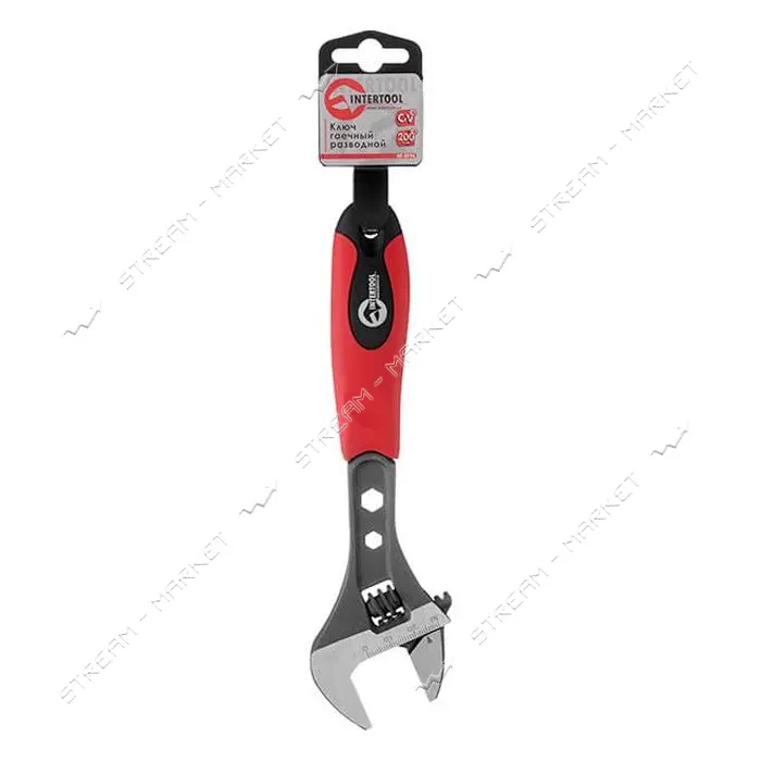 Ключ разводной Intertool HT-0196 200мм двухкомпонентная рукоятка