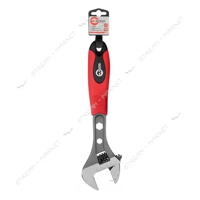 Ключ разводной Intertool HT-0198 300мм двухкомпонентная рукоятка
