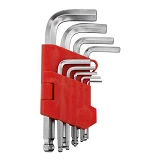 Набор Г-образных шестигранных ключей Intertool HT-0605 с шарообр-ым накло-ом 1.5-10 мм CrV55HRCS 9шт