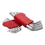 Набор Г-образных шестигранных ключей Intertool HT-0605 с шарообр-ым накло-ом 1.5-10 мм CrV55HRCS 9шт