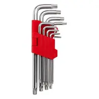Набор Г-образных ключей Intertool HT-0606 TORX с отверстием Т10-Т50 Cr-V Big  9шт                   