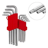 Набор Г-образных ключей Intertool HT-0606 TORX с отверстием Т10-Т50 Cr-V Big  9шт                   