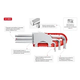 Набор Г-образных шестигранных удлиненных ключей Intertool Prof HT-1803 1.5-10мм 9шт                 