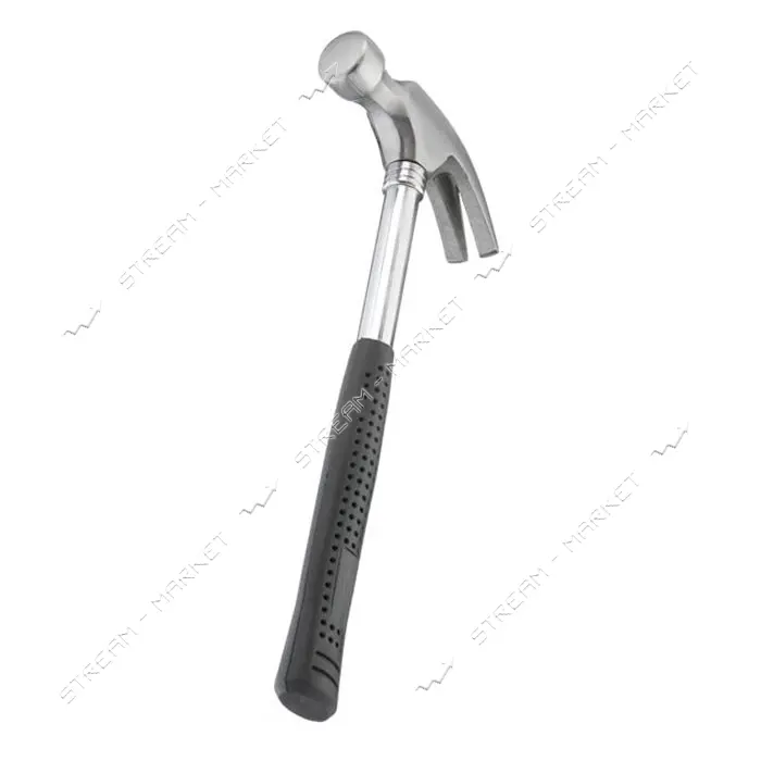 Молоток столярный Intertool HT-0224 с гвоздодером и металлической ручкой 450г                       
