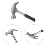 Молоток столярный Intertool HT-0224 с гвоздодером и металлической ручкой 450г                       