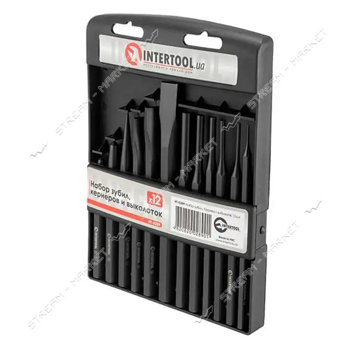 Набор зубил кернеров и выколоток Intertool HT-0289 12шт                                             