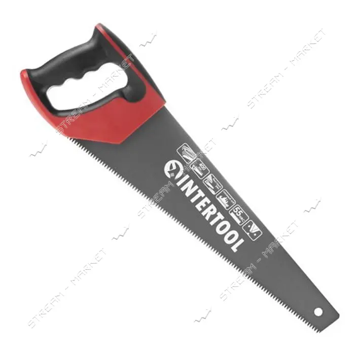 Ножовка  по дереву Intertool HT-3107 400мм с тефлоновым покрытием каленый зуб 3-ая заточка          