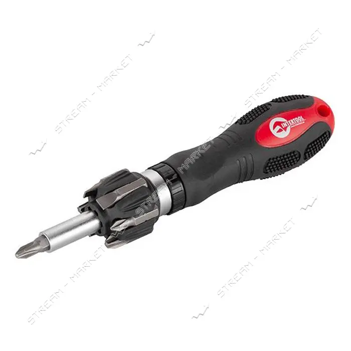 Отвертка реверсионная Intertool HT-0408 с комплектом насадок 7шт
