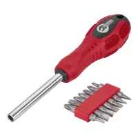 Отвертка магнитная Intertool HT-0415  1/4" 10x50мм с комплектом насадок 15шт Cr-V                   