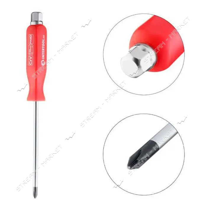 Отвертка ударная Intertool HT-0488 PH2x125мм Cr-V