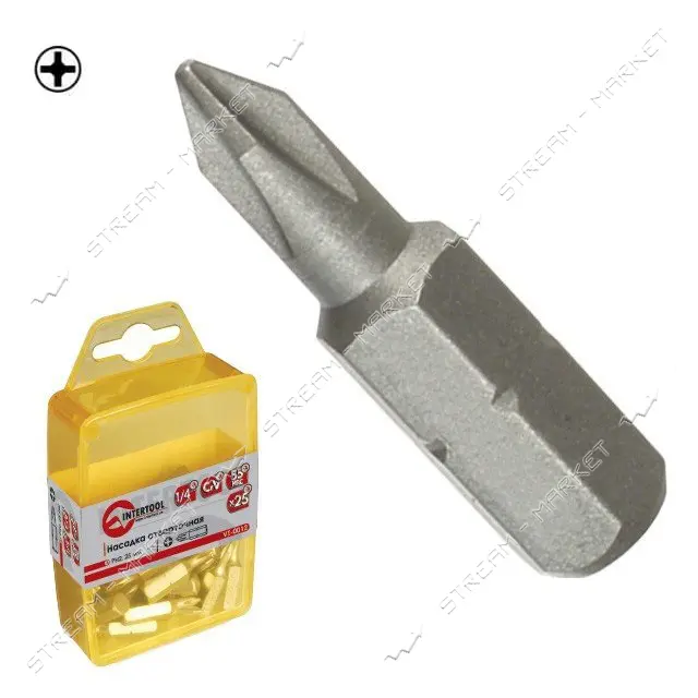 Комплект отверточных насадок Intertool VT-0013 PH3 1/4" x 25мм 25шт