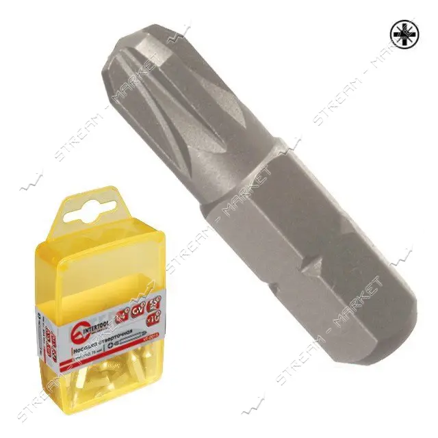 Комплект отверточных насадок Intertool VT-0022 PZ2 1/4" x 25мм 25шт