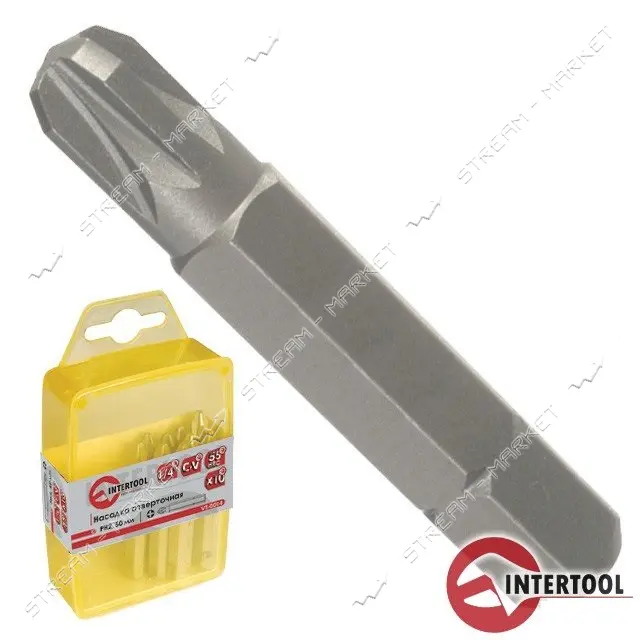 Комплект отверточных насадок Intertool VT-0024 PZ2 1/4" x 50мм 10шт