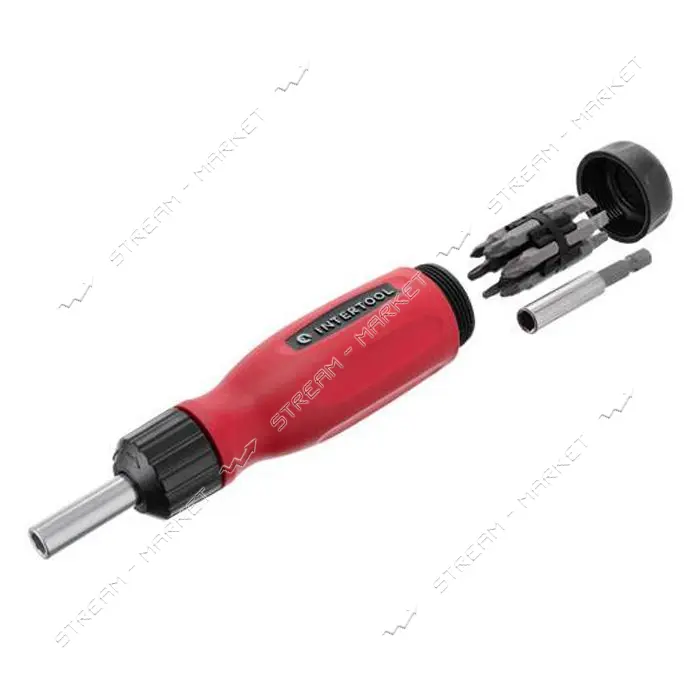 Отвертка реверсионная Intertool VT-1003 с комплектом насадок 12шт