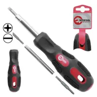 Отвертка Intertool VT-1004  VT-1004 обрезиненная ручка 6 в 1                                        