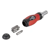 Отвертка реверсионная мини Intertool VT-1005 с комплектом насадок 5шт                               