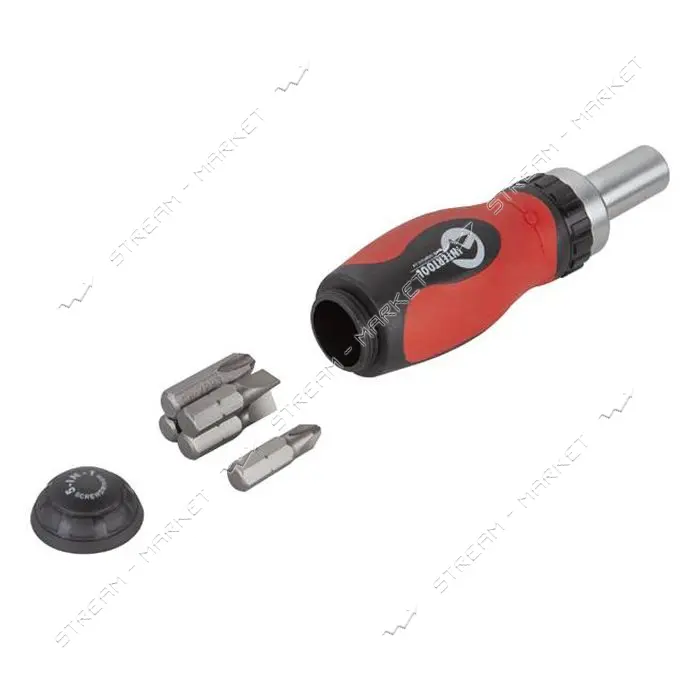 Отвертка реверсионная мини Intertool VT-1005 с комплектом насадок 5шт                               