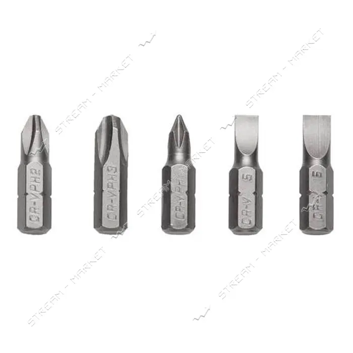 Отвертка реверсионная мини Intertool VT-1005 с комплектом насадок 5шт                               