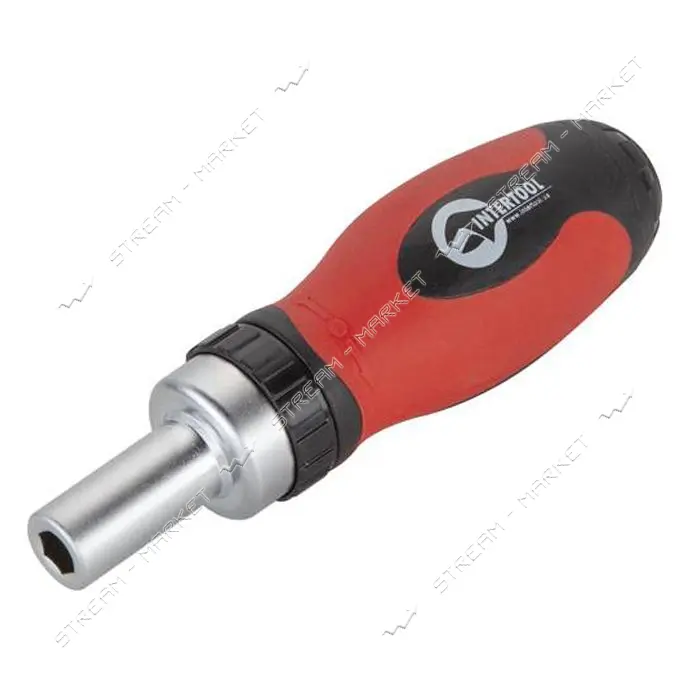 Отвертка реверсионная мини Intertool VT-1005 с комплектом насадок 5шт                               